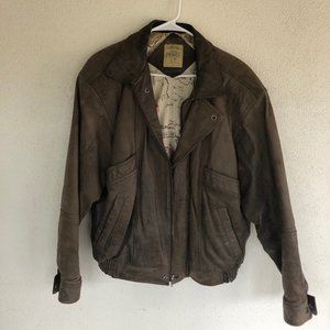 Vintage Leather Bomber Jacket